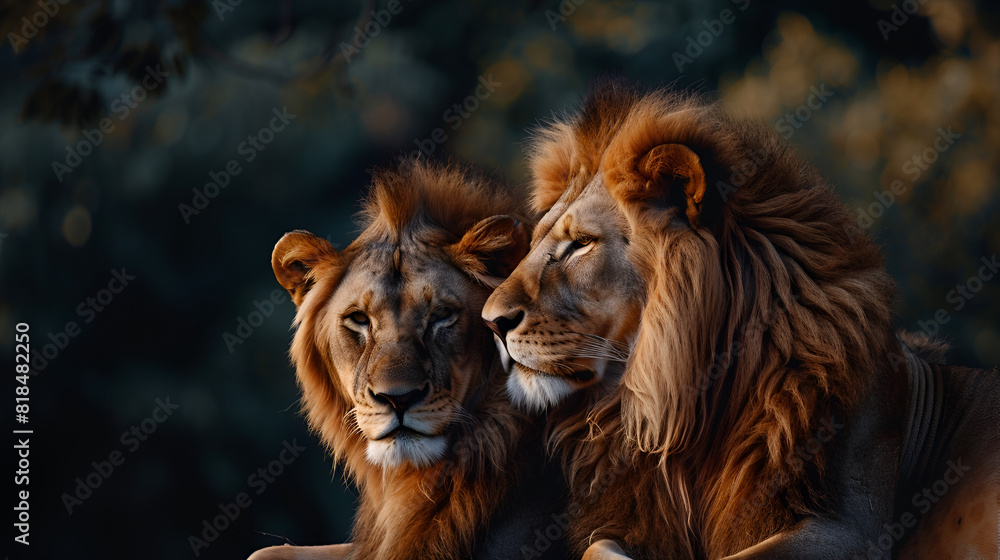 Fototapeta premium portrait of a lion ,generative ai