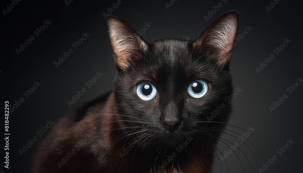 Obraz premium 不思議な瞳の黒猫 
