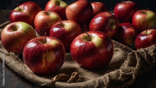 Red apple apples, front angles and view 