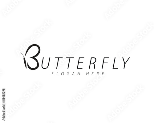 latter b design logo butterfly for your business simple