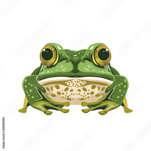 green frog on white background © anurakss