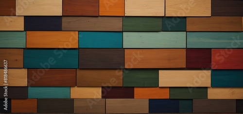 colorful wood texture background, Abstract wood plank or tiles