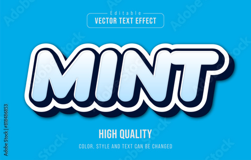 blue mint bold editable text effect