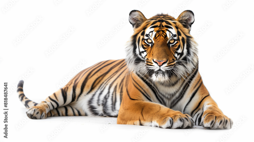 Naklejka premium Beautiful tiger - isolated on white background