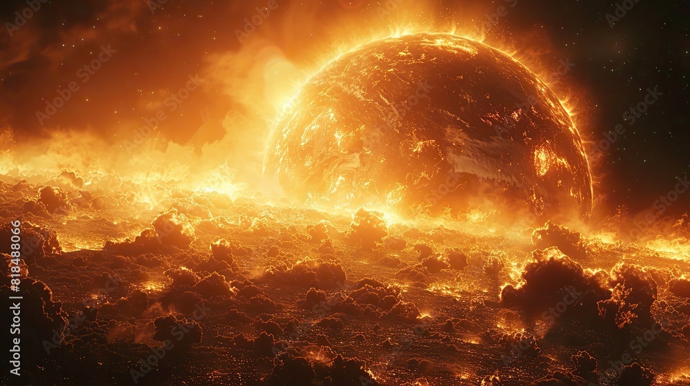 planet earth burning under the extreme heat of the sun conceptual illustration of global warming temperature increase in europe over heating of the world in climate change.stock immage planet earth burning under the extreme heat of the sun conceptual illustration of global warming temperature increase in europe over heating of the world in climate change.stock immage
