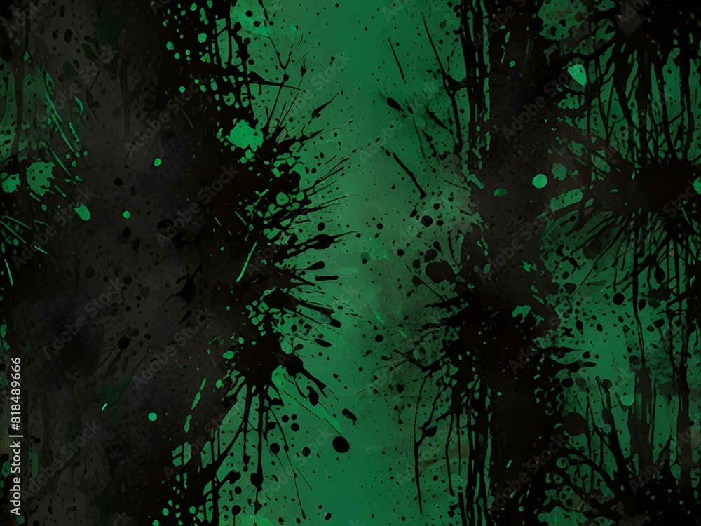 Grungy splatter, green and black, edgy texture, generative AI Grungy splatter, green and black, edgy texture, generative AI