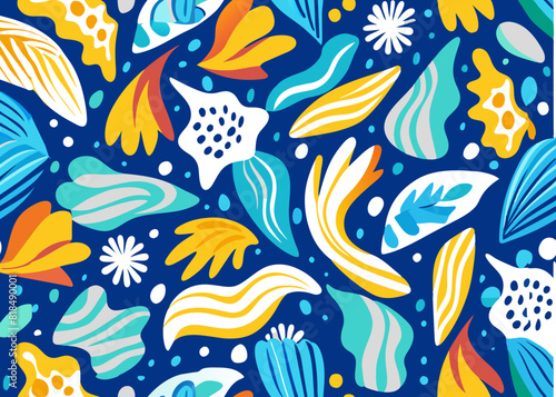 Abstract Doodled Shapes Seamless Pattern for Creative Designs