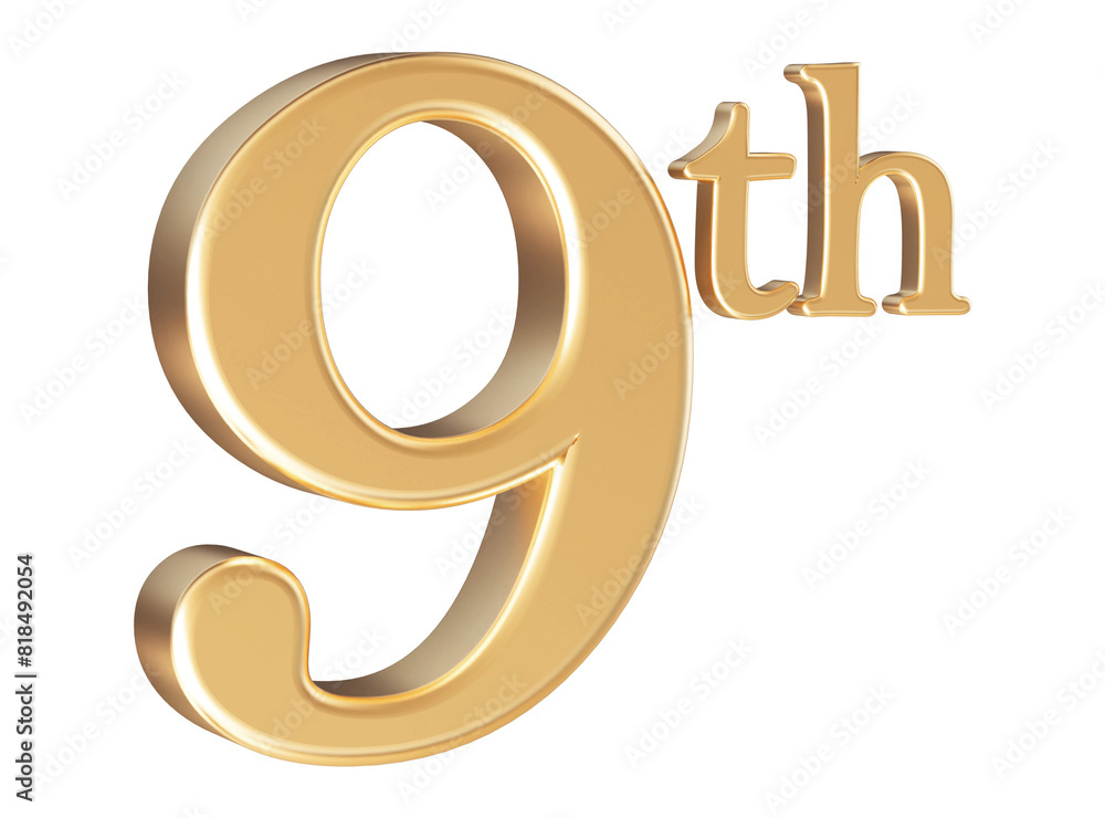 Anniversary 9th year 3d number Gold Anniversary 9th year 3d number Gold