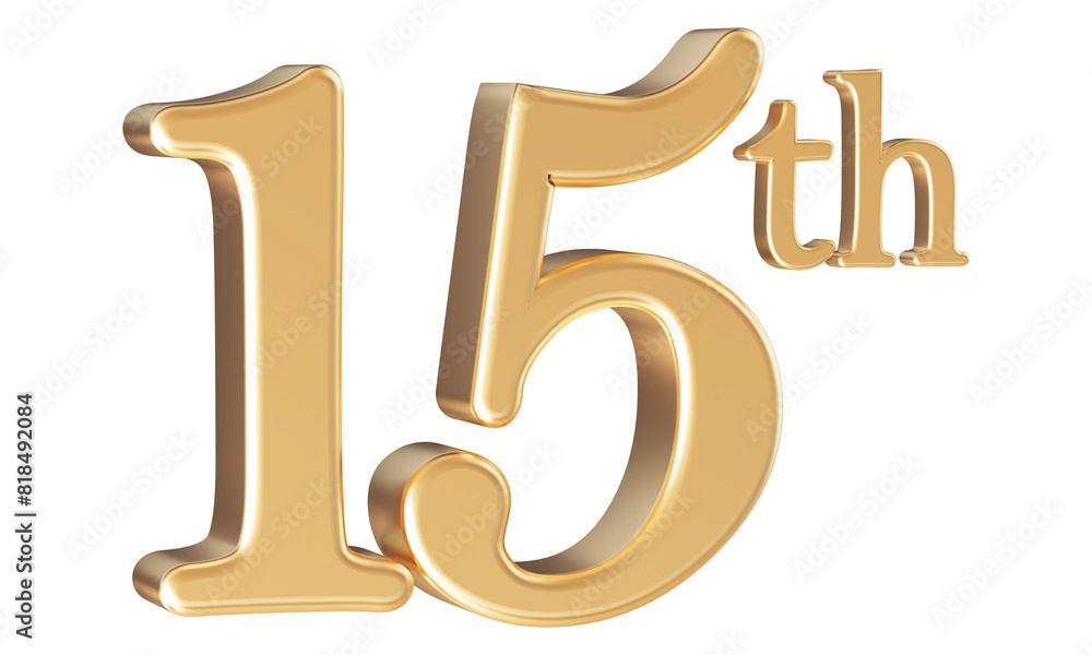 Anniversary 15th year 3d number Gold Anniversary 15th year 3d number Gold