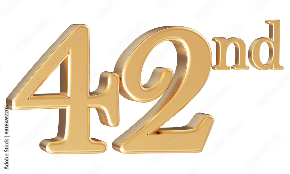 Anniversary 42nd year 3d number Gold Anniversary 42nd year 3d number Gold