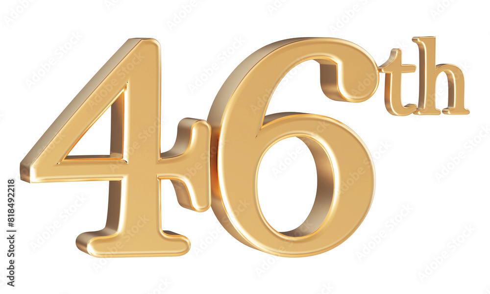 Anniversary 46th year 3d number Gold Anniversary 46th year 3d number Gold