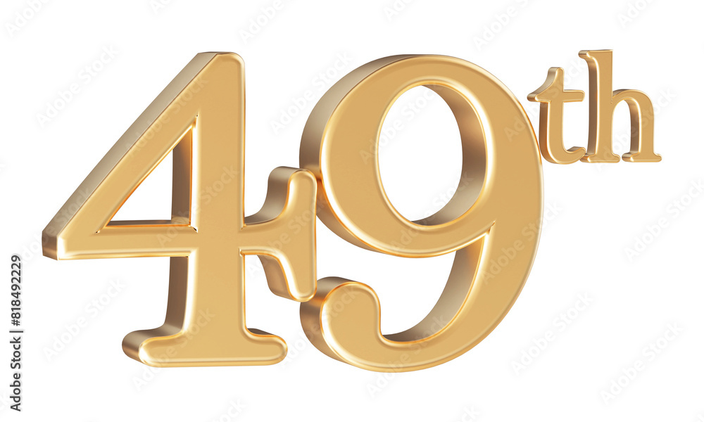 Anniversary 49th year 3d number Gold Anniversary 49th year 3d number Gold