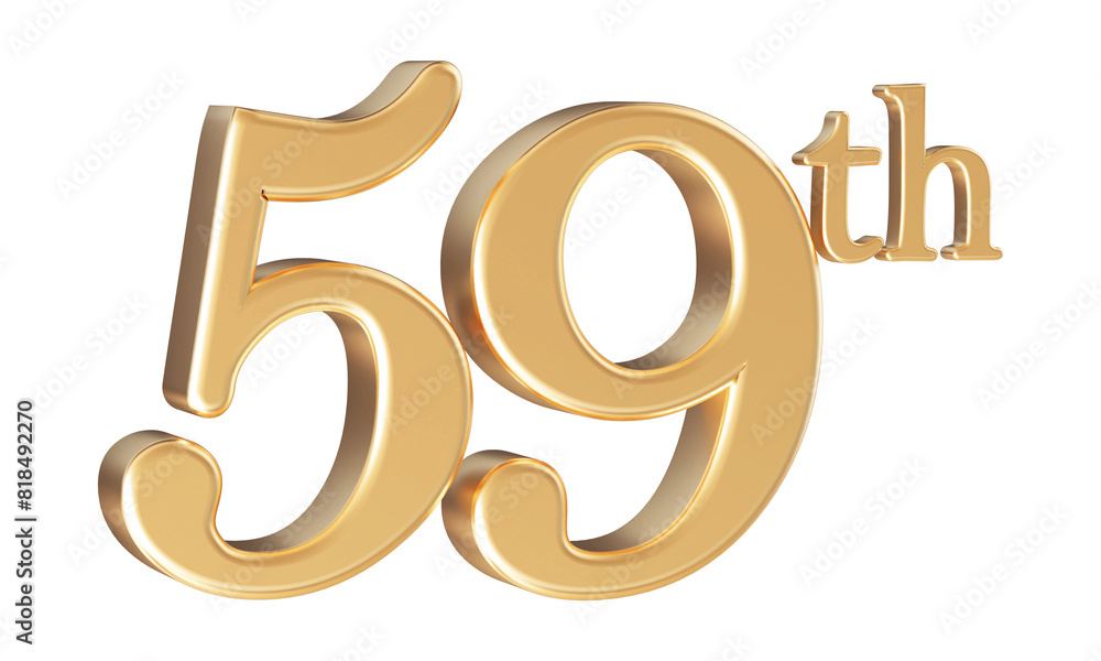 Anniversary 59th year 3d number Gold Anniversary 59th year 3d number Gold