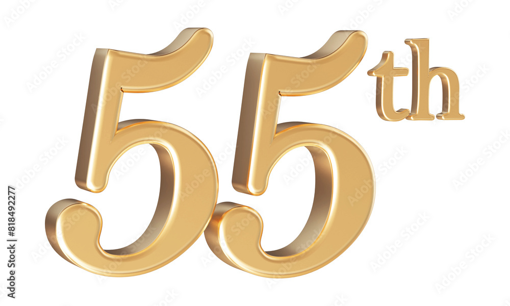 Anniversary 55th year 3d number Gold Anniversary 55th year 3d number Gold