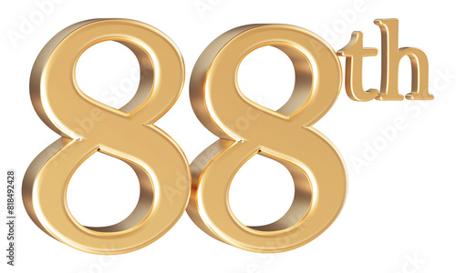 Anniversary 88th year 3d number Gold