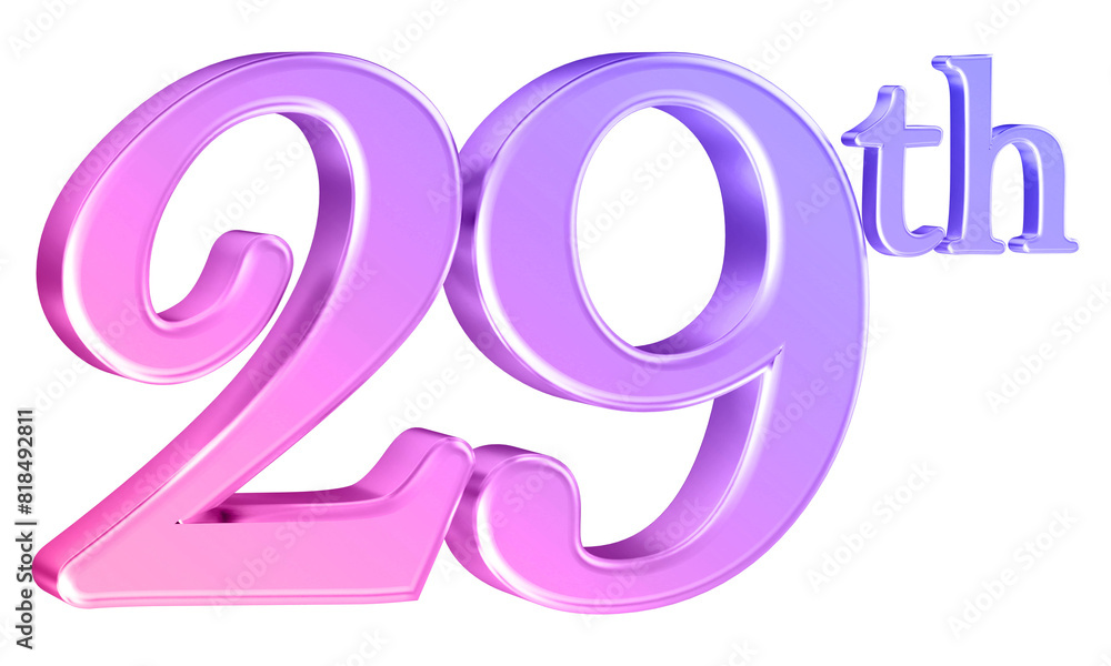 Anniversary 29th year 3d number gradient Anniversary 29th year 3d number gradient