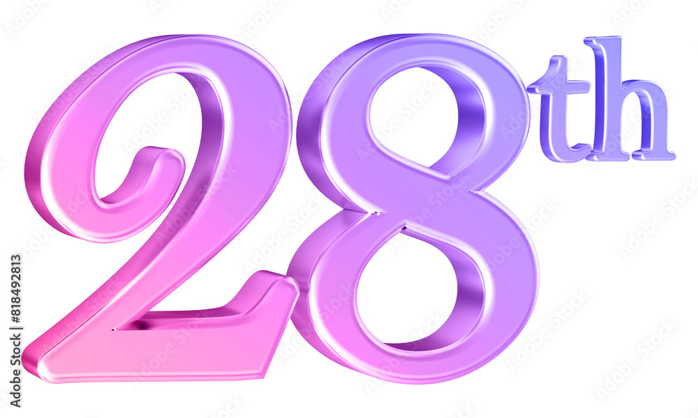 Anniversary 28th year 3d number gradient Anniversary 28th year 3d number gradient