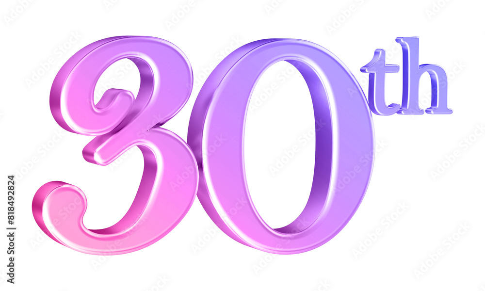 Anniversary 30th year 3d number gradient Anniversary 30th year 3d number gradient