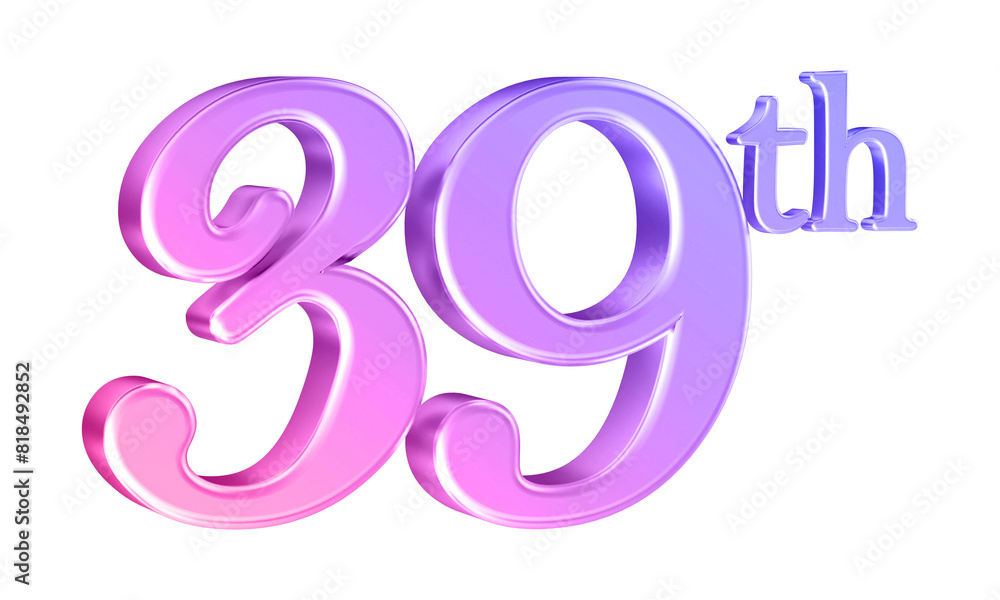 Anniversary 39th year 3d number gradient Anniversary 39th year 3d number gradient