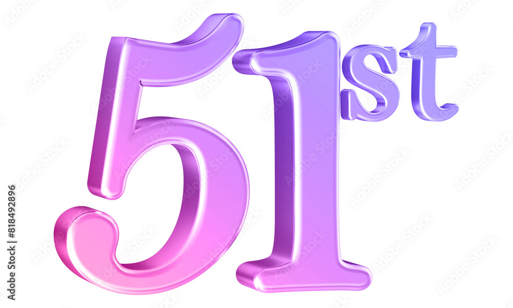 Anniversary 51st year 3d number gradient Anniversary 51st year 3d number gradient