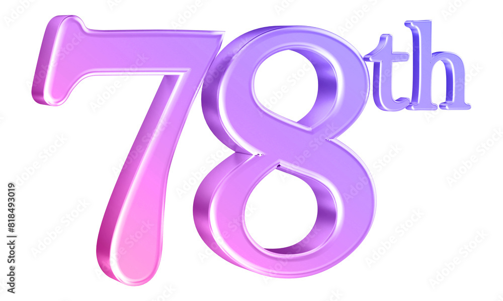 Anniversary 78th year 3d number gradient Anniversary 78th year 3d number gradient