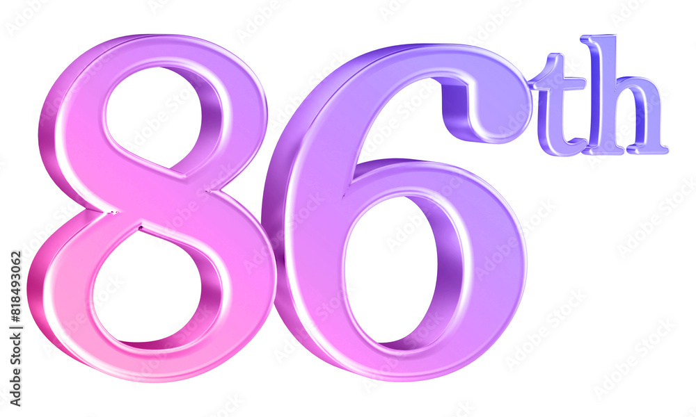 Anniversary 86th year 3d number gradient Anniversary 86th year 3d number gradient