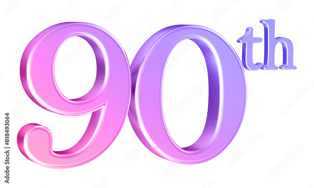 Anniversary 90th year 3d number gradient Anniversary 90th year 3d number gradient