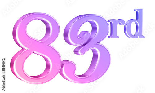 Anniversary 83rd year 3d number gradient photo