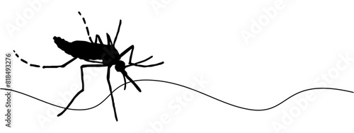vector silhouette of dengue mosquito for malaria day and dengue day photo