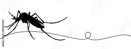 Illustration of malaria mosquito vector silhouette for malaria day and dengue day