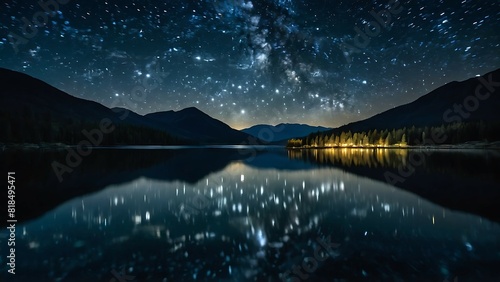 Starry Night Over Calm Lake
