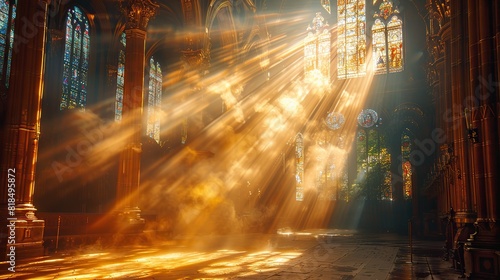 holy light on gold.illustration stock photo