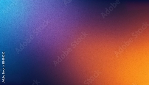 Grainy gradient background, dark blue purple orange black abstract noisy texture poster backdrop banner header cover design