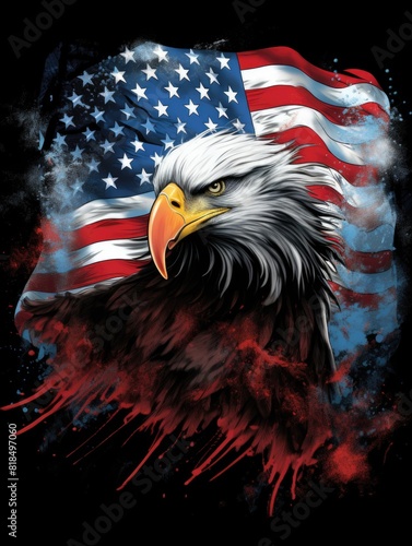 Patriotic USA-themed t-shirt design