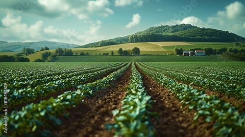 Connected Crop Rows on Smart Farm with Sensors photo