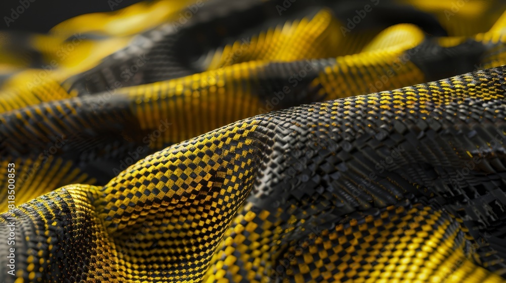 Foto de Futuristic Kevlar Surface with Woven Pattern in Yellow and ...