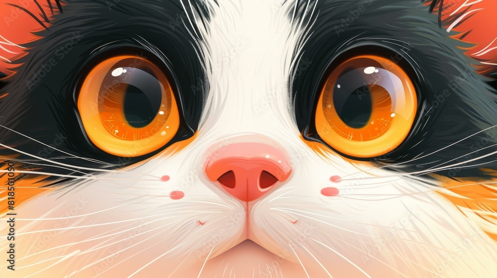 Cute cartoon cat face design, ideal for children Cute cartoon cat face design, ideal for children