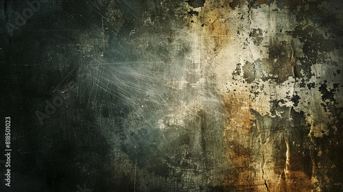 A dark and moody grunge background with deep shadows and worn-out textures, adding a sense of mystery and drama
