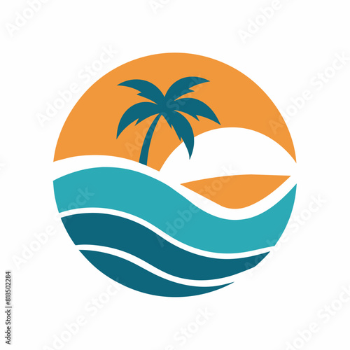 tropical island with palm trees