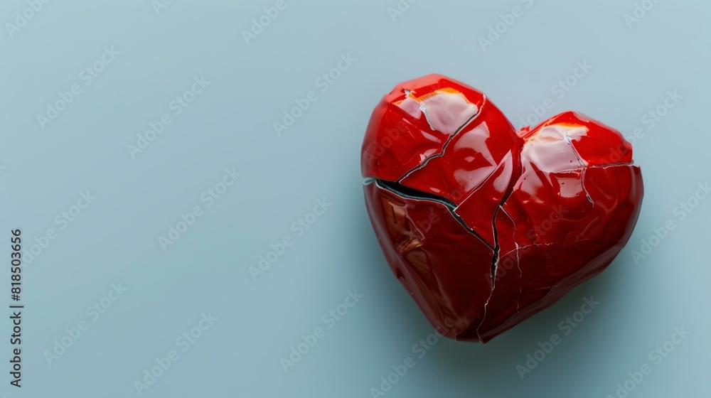 Broken heart sparks journey of selfdiscovery and growth, against a serene, minimalist backdrop. Broken heart sparks journey of selfdiscovery and growth, against a serene, minimalist backdrop.