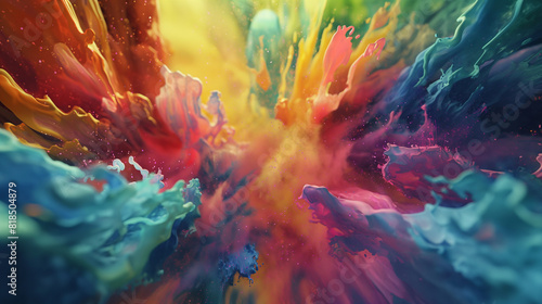 A Mesmerizing 3D Abstract Multicolor Visualization. photo