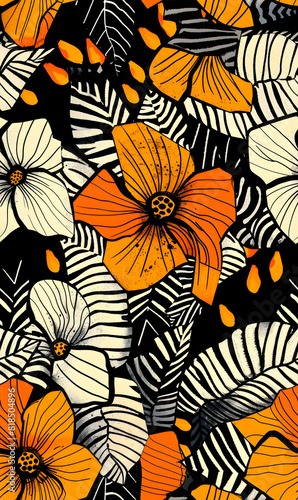 seamless pattern of flower wallpaper
