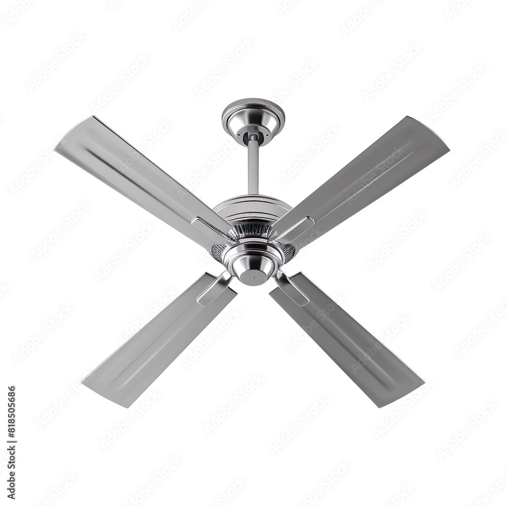 Silver ceiling fan isolated on a transparent background Silver ceiling fan isolated on a transparent background