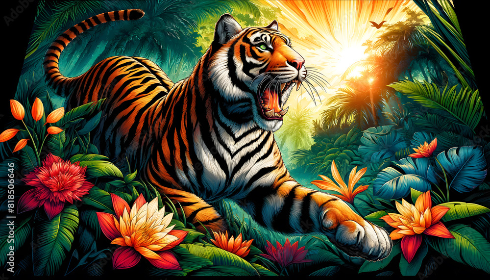 tiger in the jungle tiger in the jungle