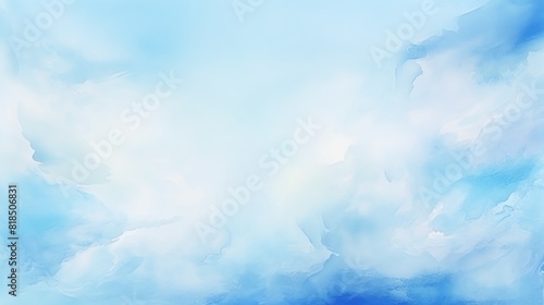 Blue clouds watercolor painting background