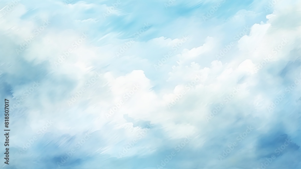 Obraz premium Blue clouds watercolor painting background