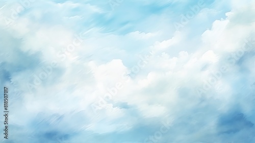 Blue clouds watercolor painting background