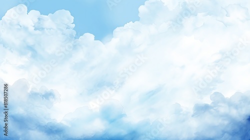 Blue clouds watercolor painting background © Sunisa