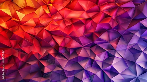 A vibrant triangular pattern creating an abstract background with a gradient flowing from violet to red.