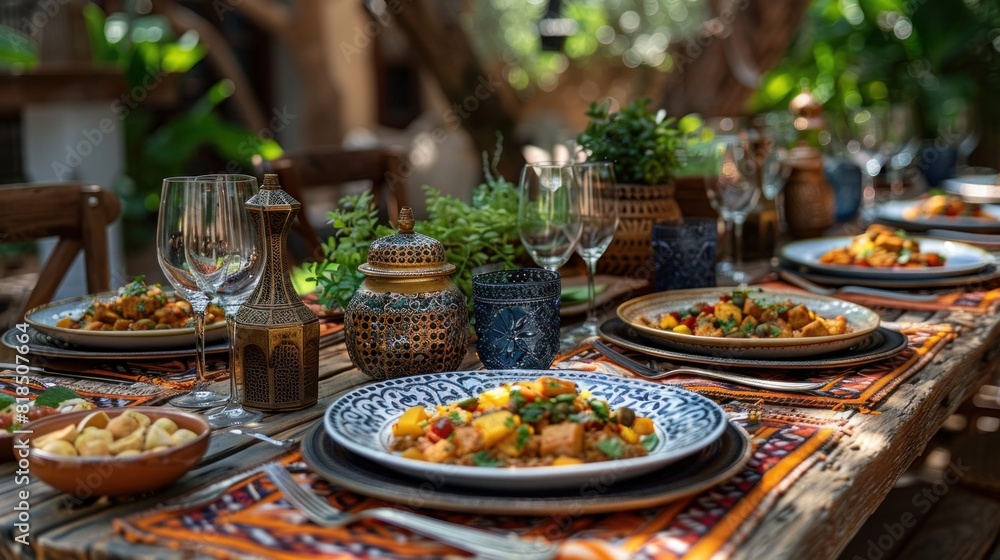 Clean and simple Arabic festival table setting